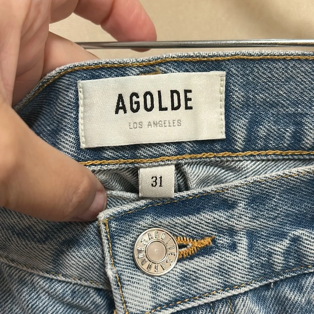 Agolde Light Blue Jean Shorts - Picture 4 of 11